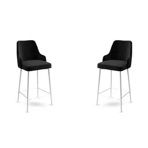 Set scaun de bar (2 bucăți), Hanah Home, Enox, Alb/Negru