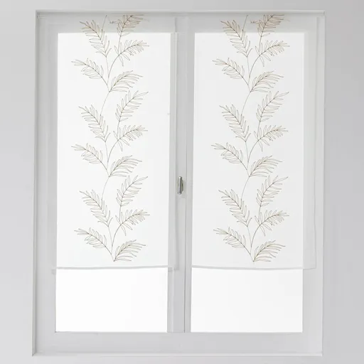 1 pereche de perdele din vitralii cu broderie cu frunze mari