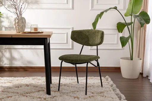 Set scaune 2 piese, Hanah Home, Nancy, Verde/Negru