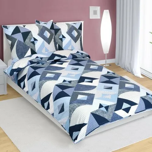 Bellatex Lenjerie de pat din bumbac Geometriealbastră, 140 x 200 cm, 70 x 90 cm