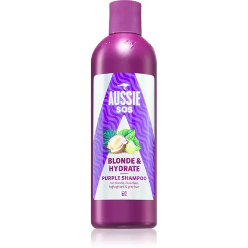Aussie SOS Blonde & Hydrate sampon tonifiant cu violete pentru par blond 300 ml