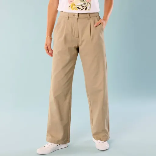 Pantaloni largi din twill pentru o siluetă mai mică