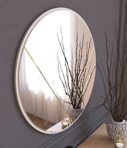 Oglinda decorativa, Hanah Home, Iuydu, 60x60x2.2 cm, Alb