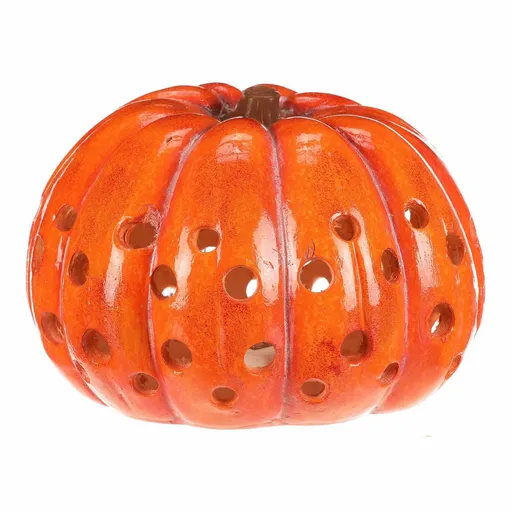 Decorație LED mare de toamnă Dovleac cu găuri, 33x 33 x 21 cm, magneziu