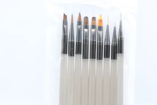 Set Pensule Unghii, Maner Transparent - 9 Bucati