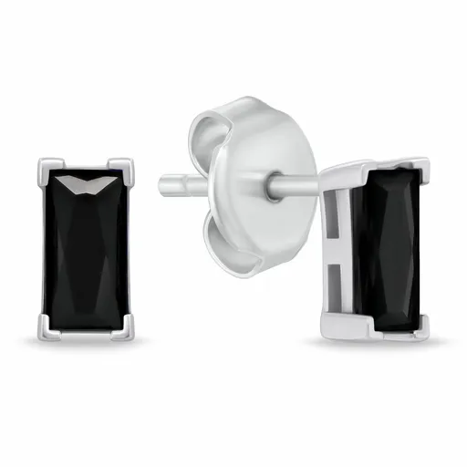 Brilio Silver Cercei din argint cu zircon cubic negru EA1176WBC