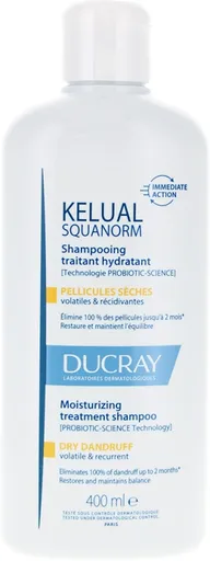 Ducray Șampon hidratant împotriva mătreții uscate Kelual Squanorm (Moisturizing Treatment Shampoo) 400 ml
