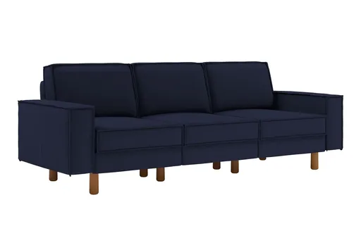 Canapea 3 locuri, Atelier del Sofa, 918CMF1260, Otel, Albastru noapte / Nuc