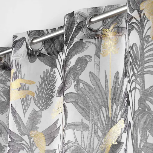 Perdea cu imprimeu metalic cu palmier