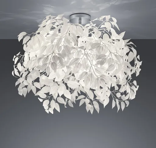Plafoniera Leavy, RL, 70x73 cm, 28W, 3x E14, metal, alb/argintiu