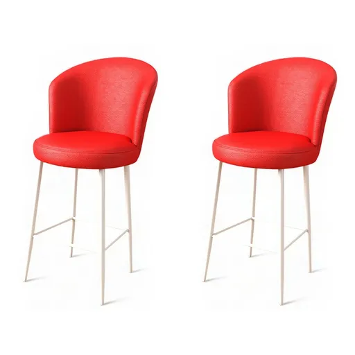 Set de scaune de bar Uras Red and White, 2 buc., roșu, 2 buc.