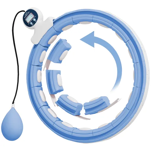 SPORTNOW Hula Hoop Cerceau cu Picots de Massage ajustabil 76-113 cm tour de taille 16 segmente detașabile, bleu clair | Aosom Romania