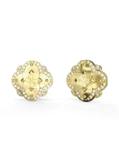 Guess Cercei gingași placați cu aur cu cristale transparente Wild Flower JUBE05510JWYGT/U