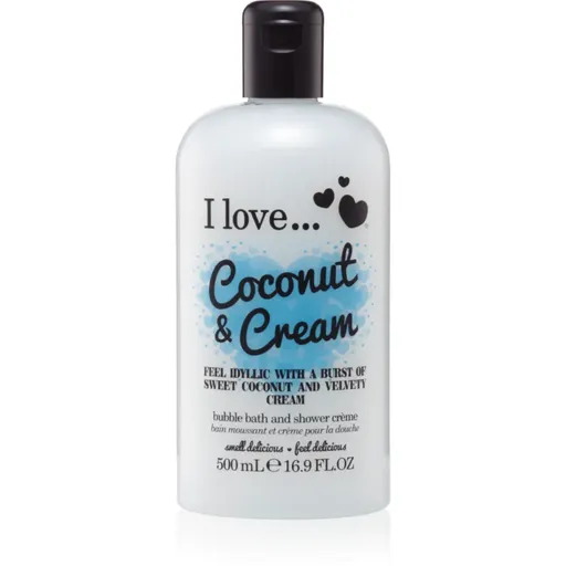 I Love Coconut & Cream Ulei gel de duș și baie 500 ml