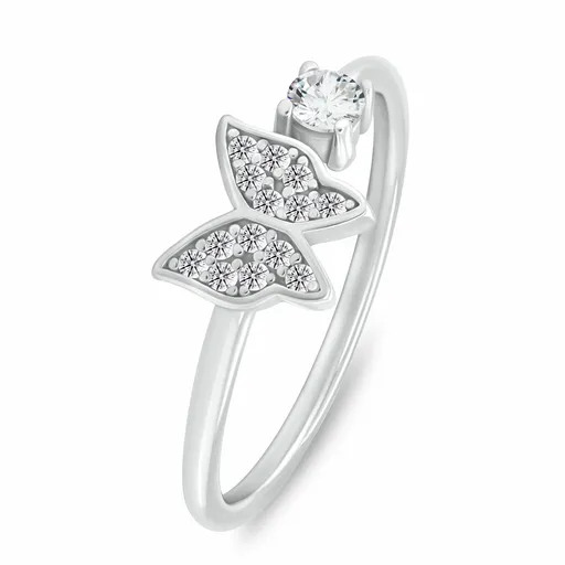 Brilio Silver Inel fermecător din argint cu zircon cubic transparent Fluture RI142W 60 mm