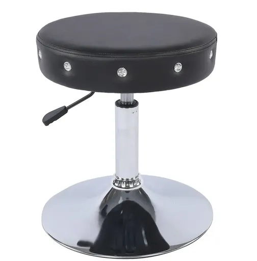 Scaun Taburet Safir Crystal din Piele Ecologica, Reglabil pe Inaltime