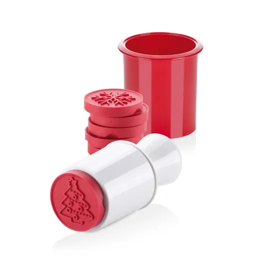 Presă de biscuiți Tescoma DELÍCIA, 6 motive de Crăciun, roșu