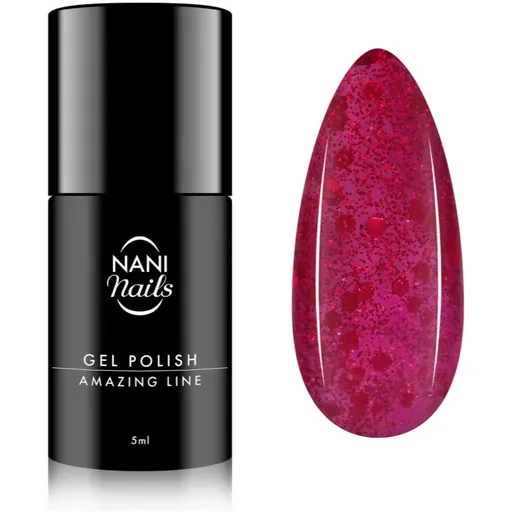NaniNails NANI Amazing Line lac de unghii sub forma de gel culoare Crimson Confetti 5 ml