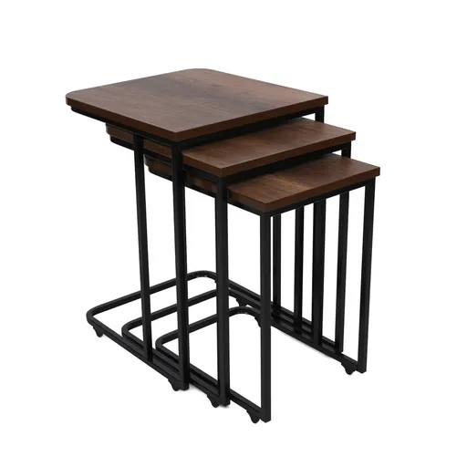 Măsuță auxiliară Ce Metal Zigon, 3 buc., naturală