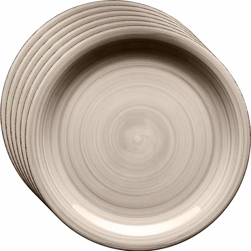 Mäser Set of 6 shallow plates Bel Tempo 27 cm,taupe, maro taupe