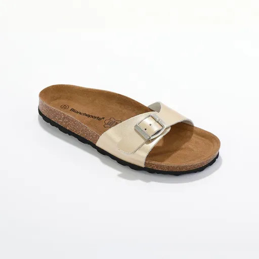 Papuci cu sclipici și cataramă metalică