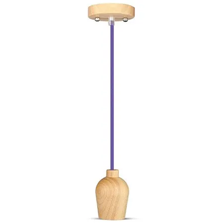 Pendul tavan soclu E27 lemn - violet V-TAC SKU-3724
