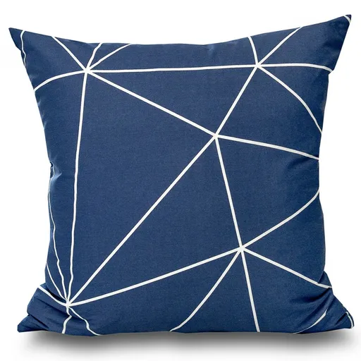 Față de pernă Kvalitex Nordic Grid albastră, albastru, 40 x 40 cm