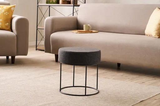 Taburet, Atelier del Sofa, 825BLC5138, Metal, Fumuriu