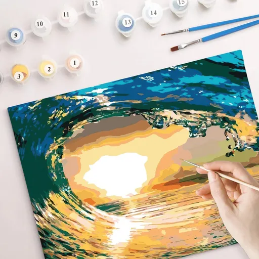 Pictură după numere - Val la apus de soare