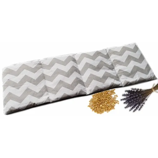 Pernă încălzitoare pentru zona lombară cu grâu și lavandă, dungi, bej