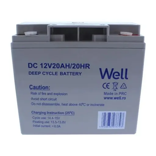 Acumulator plumb acid deep cycle Well 12V 20AH, terminal M5