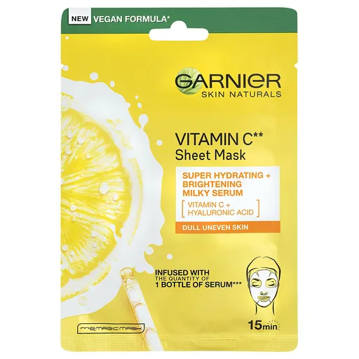 Garnier Mască textilă hidratantă pentru a iluminarea pielii cu vitamina C Naturals cutanate 28 g