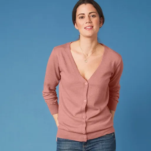 Pulover cu decolteu în V din lână de miel