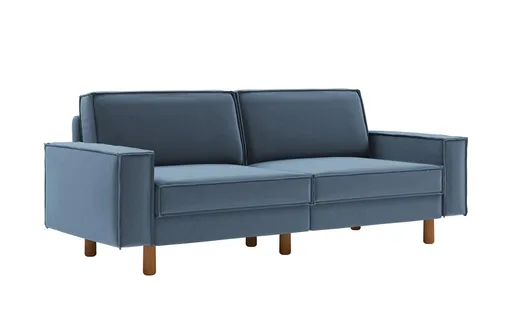 Canapea 3 locuri, Atelier del Sofa, 918CMF1238, Otel, Albastru oceanic / Nuc