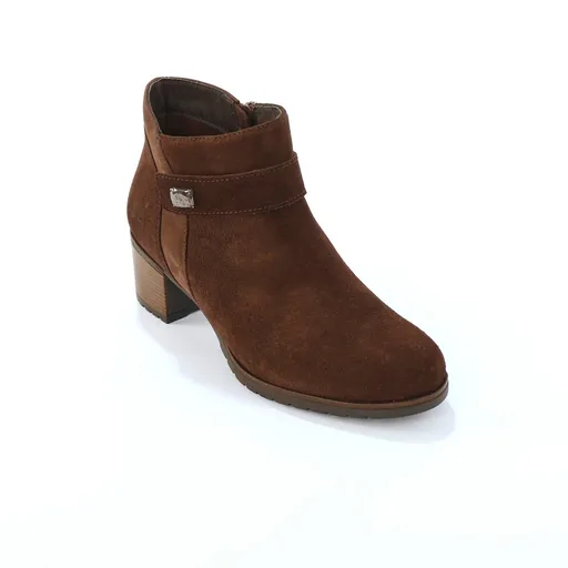 Ghete din piele cu toc și gleznă