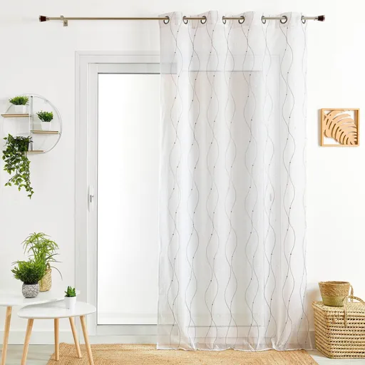 Perdea voal cu broderie în valuri