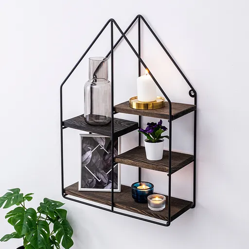 Raft de perete, Hanah Home, Lilium, Nuc negru