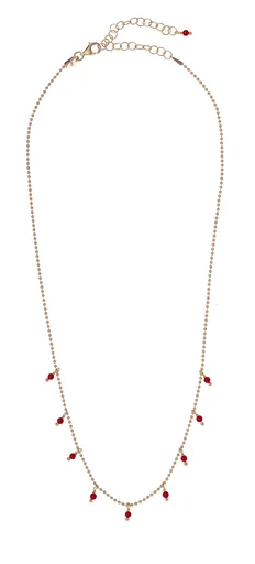Alisia Colier cu bile placat cu aur cu mărgele roșii AL1559.01.022