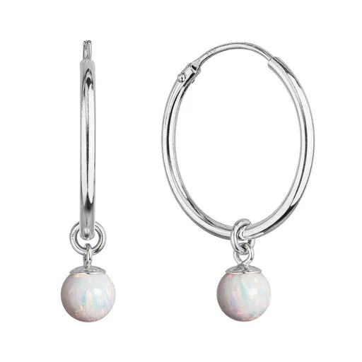 Evolution Group - Pavona Cercei rotunzi din argint 2în1 cu opal alb sintetic 11410.1