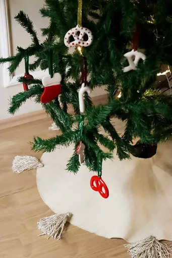 Ornament de brad de Crăciun, BSY413, In, Crem