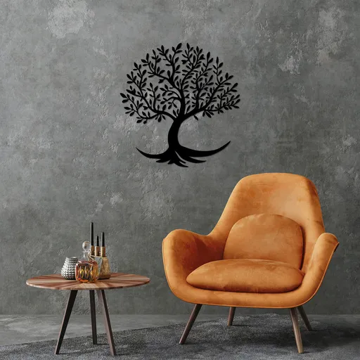 Decoratiune de perete, Monumental Tree 4, Dimensiune: 68 x 70 cm, Negru