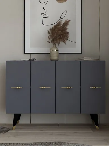 Consola, Hanah Home, Quart Salkım, 120x80x29.6 cm, Aur/Antracit