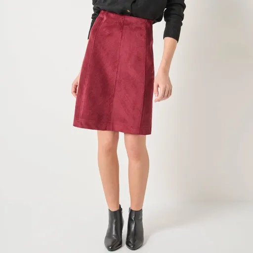 Fustă evazată din catifea reiată