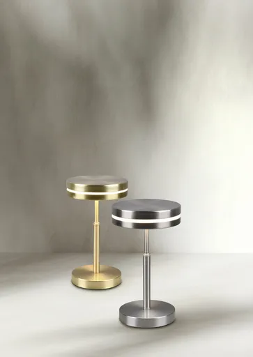 Lampa de masa Franklin, TRIO, 14x25 cm, 6W, 1x SMD, metal, nichel mat