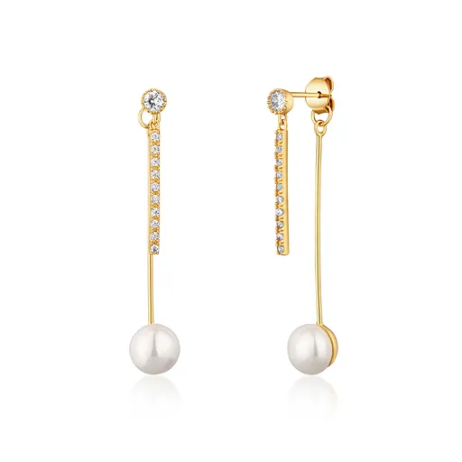 JVD Cercei eleganți 2 în 1 placați cu aur cu zircon SVLE1585XD2GP00