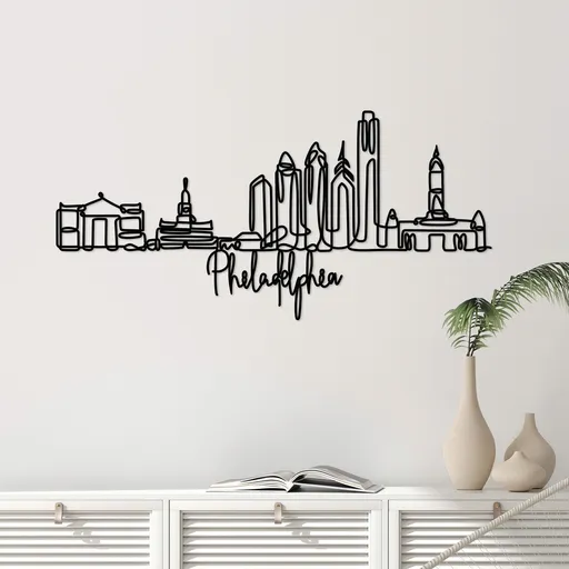 Decoratiune de perete, Philadelphia, Grosime: 2 mm, Negru