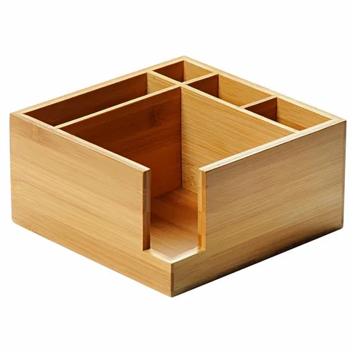 Kesper 70851 Organizator de bucătărie din bambus,5 compartimente, 18 x 9 x 18 cm