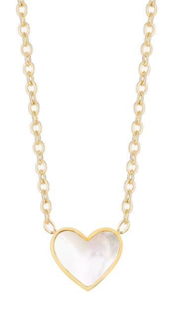 Preciosa Colier placat cu aur cu sidef Mother of Pearl Heart 7490Y01