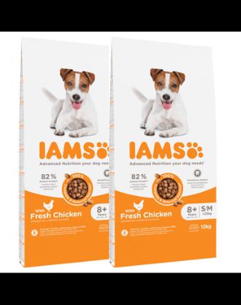 IAMS ProActive Health Mature &amp; Senior All breeds Chicken Hrana uscata pentru caini senior de toate rasele, cu pui 24 kg (2 x 12 kg)