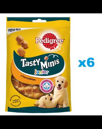 PEDIGREE Tasty Minis Junior 6x125 g recompense pentru catei, cu pui